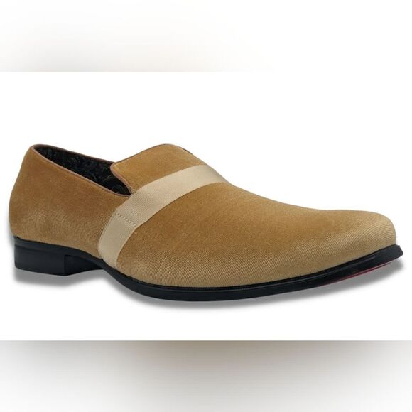 MONTIQUE MEN'S SOLID VELVET CANARY FASHION SLIP-ON SHOE S91. - Picture 1 of 3
